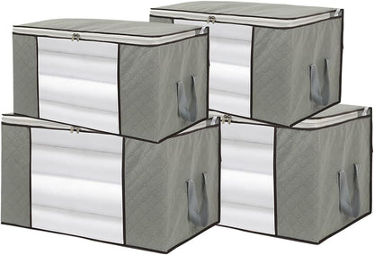 2 Pack Foldable Large Storage Bags for Comforter Quilt Blanket Clothes