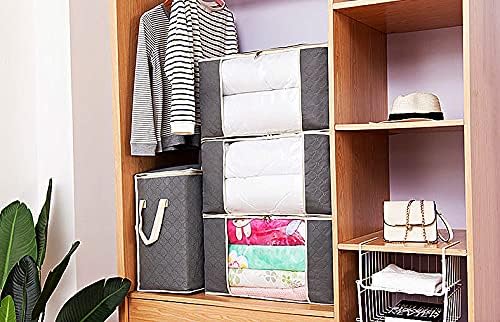 2 Pack Foldable Large Storage Bags for Comforter Quilt Blanket Clothes