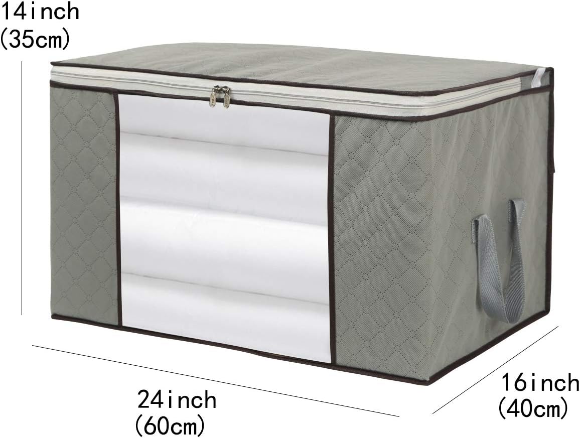 2 Pack Foldable Large Storage Bags for Comforter Quilt Blanket Clothes