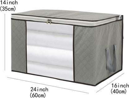 2 Pack Foldable Large Storage Bags for Comforter Quilt Blanket Clothes