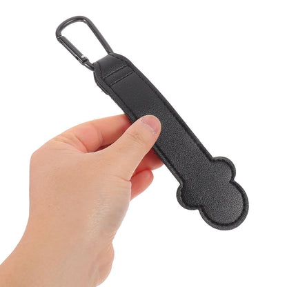 2pcs Stroller Hooks in Black Faux Leather with Widened Structure and Rounded Edges, Heavy Duty Non-Slip Organizer Clips for Grocery Bags and Diaper Bags, for Outdoor and Travel Use