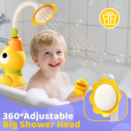Kids Bath Toys, Kids Bath Shower Head for Bathtub with 1 Adjustable Sprayer, Control the Flow Rinser Kids with 3 Squirting Ducks for Kids in Bathtub Sink
