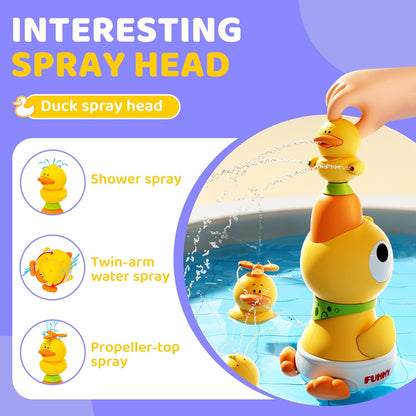 Kids Bath Toys, Kids Bath Shower Head for Bathtub with 1 Adjustable Sprayer, Control the Flow Rinser Kids with 3 Squirting Ducks for Kids in Bathtub Sink