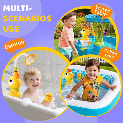 Kids Bath Toys, Kids Bath Shower Head for Bathtub with 1 Adjustable Sprayer, Control the Flow Rinser Kids with 3 Squirting Ducks for Kids in Bathtub Sink