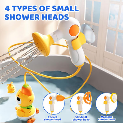 Kids Bath Toys, Kids Bath Shower Head for Bathtub with 1 Adjustable Sprayer, Control the Flow Rinser Kids with 3 Squirting Ducks for Kids in Bathtub Sink