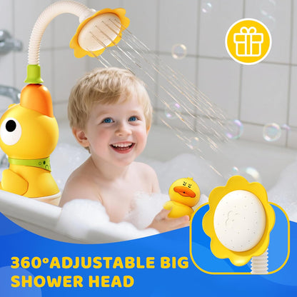 Kids Bath Toys, Kids Bath Shower Head for Bathtub with 1 Adjustable Sprayer, Control the Flow Rinser Kids with 3 Squirting Ducks for Kids in Bathtub Sink