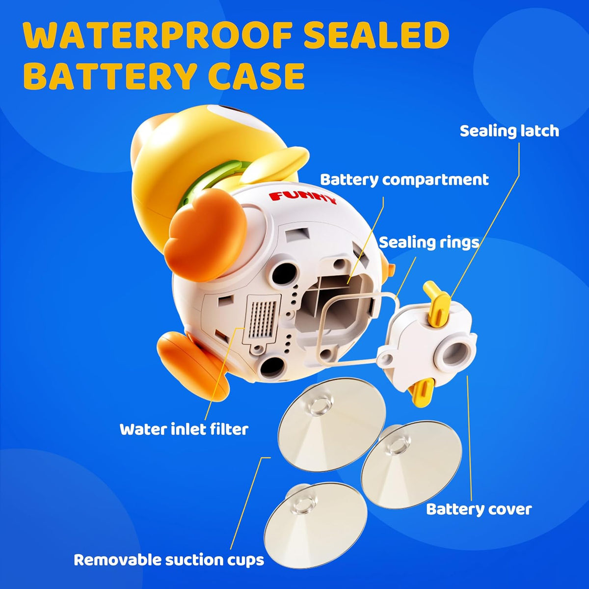 Kids Bath Toys, Kids Bath Shower Head for Bathtub with 1 Adjustable Sprayer, Control the Flow Rinser Kids with 3 Squirting Ducks for Kids in Bathtub Sink