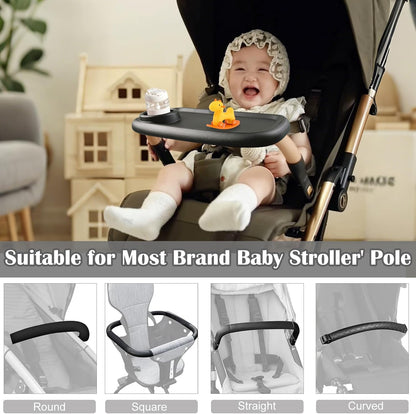 Universal Stroller Snack Tray with Cup Holder & Double-Layer Removable