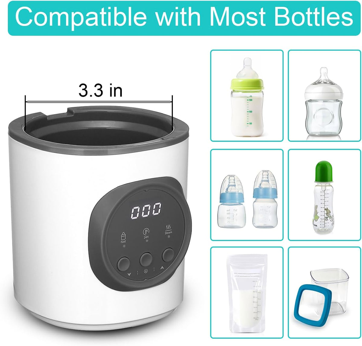 Fast Baby Bottle Warmer for Breastmilk and Formula 120V