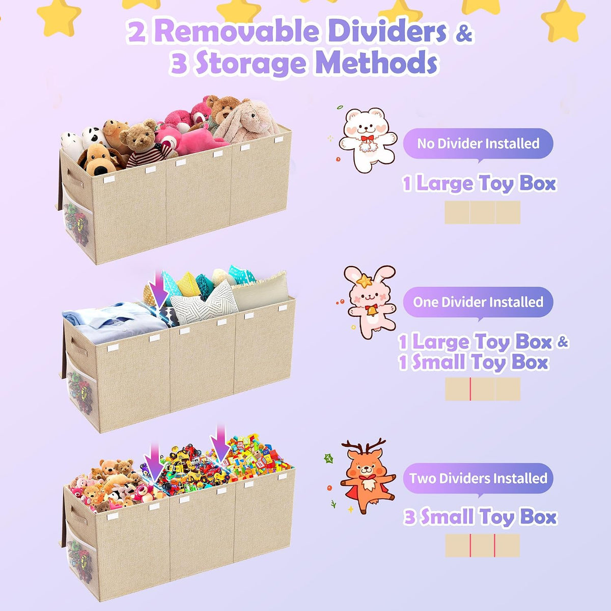 Extra Large Toy Box with Lids, Large Storage Chest Organizer, 40"x14"x16"