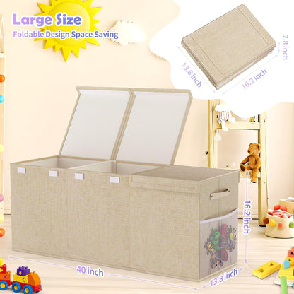 Extra Large Toy Box with Lids, Large Storage Chest Organizer, 40"x14"x16"