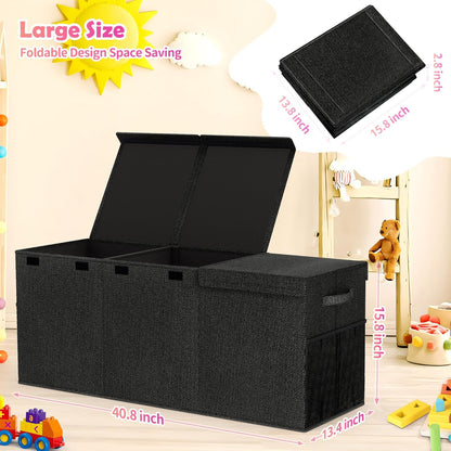 Extra Large Toy Box with Lids, Large Storage Chest Organizer, 40"x14"x16"