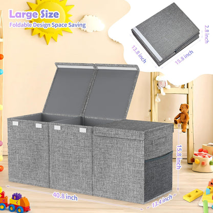 Extra Large Toy Box with Lids, Large Storage Chest Organizer, 40"x14"x16"