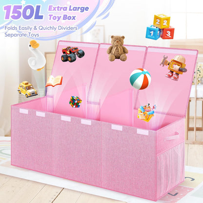 Extra Large Toy Box with Lids, Large Storage Chest Organizer, 40"x14"x16"