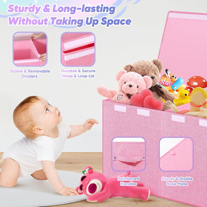 Extra Large Toy Box with Lids, Large Storage Chest Organizer, 40"x14"x16"