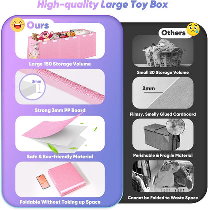 Extra Large Toy Box with Lids, Large Storage Chest Organizer, 40"x14"x16"