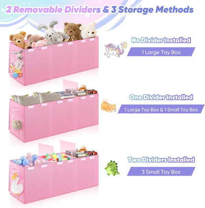 Extra Large Toy Box with Lids, Large Storage Chest Organizer, 40"x14"x16"
