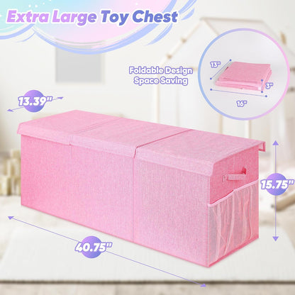 Extra Large Toy Box with Lids, Large Storage Chest Organizer, 40"x14"x16"