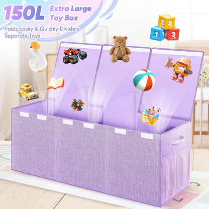 Extra Large Toy Box with Lids, Large Storage Chest Organizer, 40"x14"x16"
