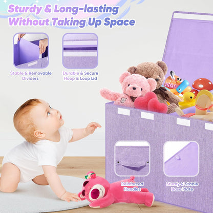 Extra Large Toy Box with Lids, Large Storage Chest Organizer, 40"x14"x16"