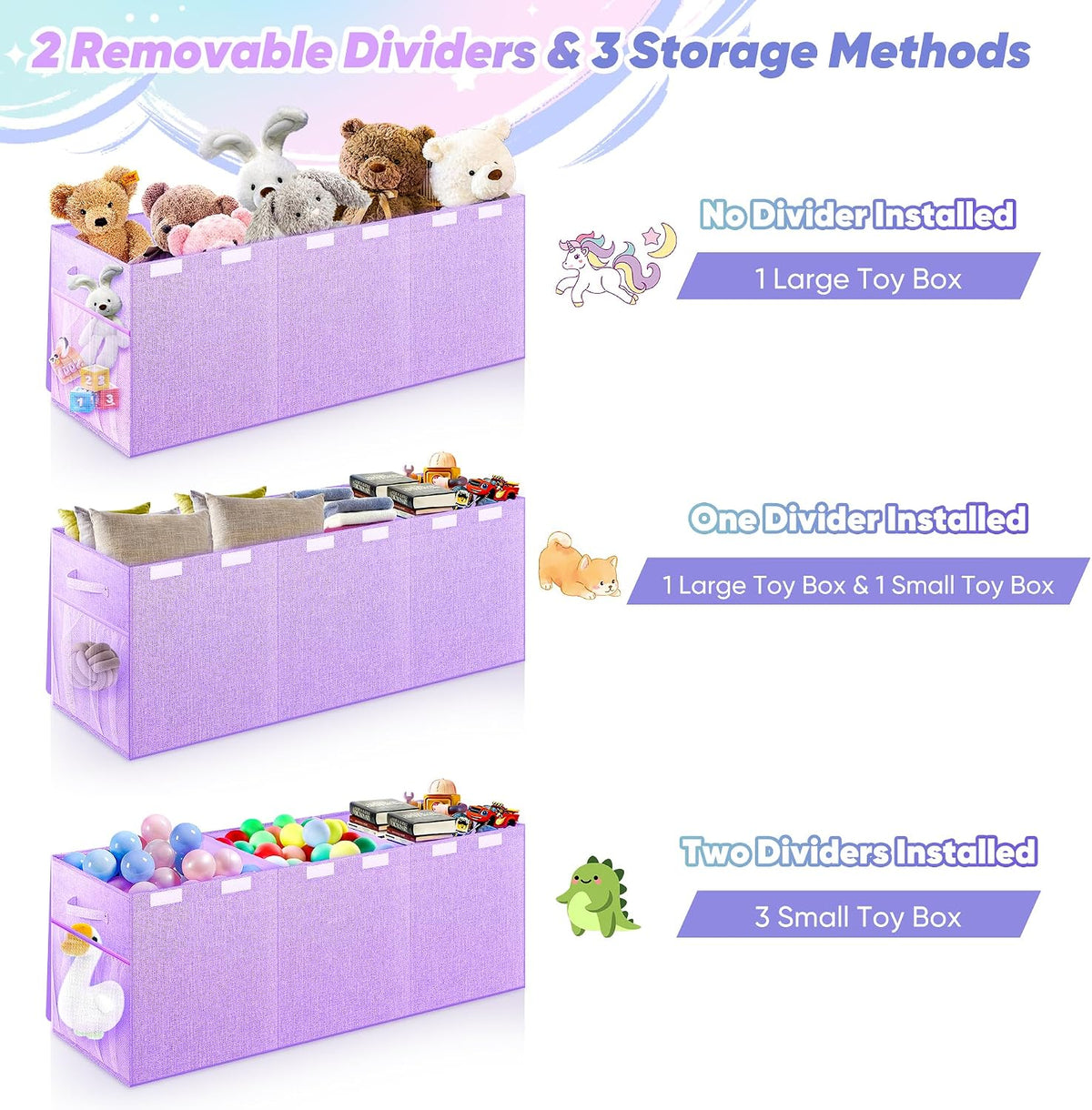 Extra Large Toy Box with Lids, Large Storage Chest Organizer, 40"x14"x16"