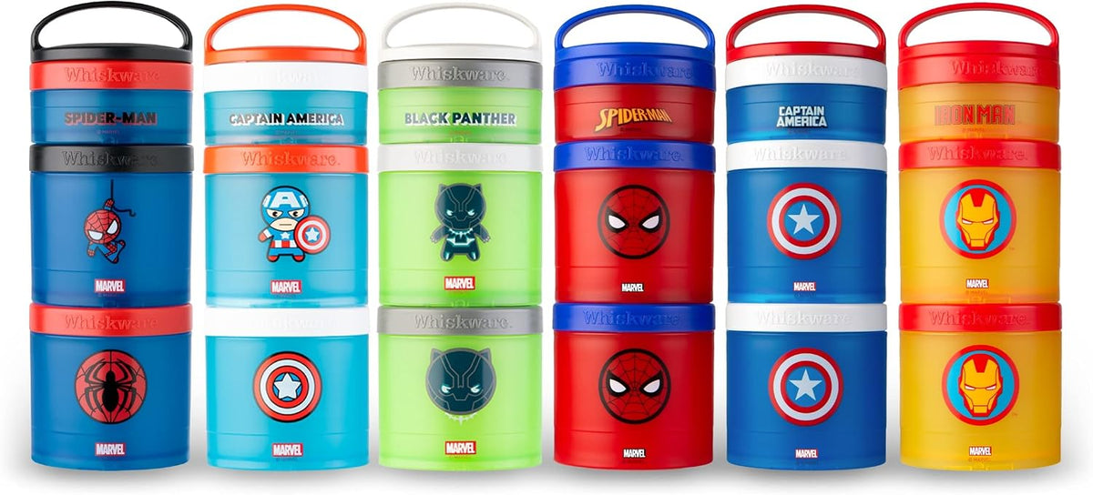 Marvel Snack Containers, 3 Stackable Snack Cups, Captain America