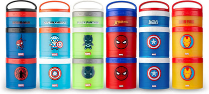 Marvel Snack Containers, 3 Stackable Snack Cups, Captain America