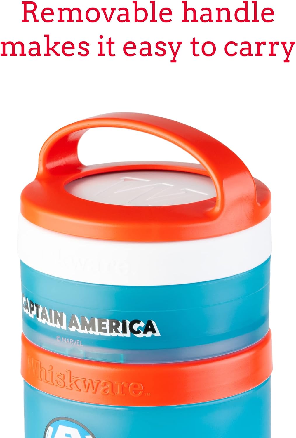 Marvel Snack Containers, 3 Stackable Snack Cups, Captain America