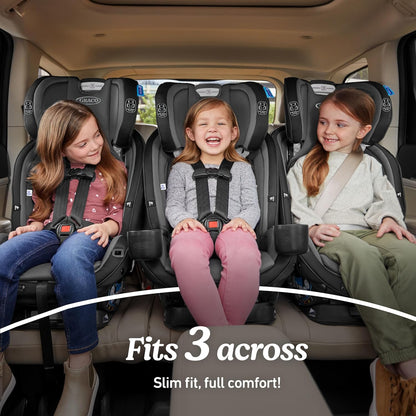 Slimfit 3-in-1 Convertible Car Seat, Slim Car Seat with Space-Saving Design, Highback Booster Seat with 10-Position Headrest, Rear Facing and Forward Facing Carseat, Darcie