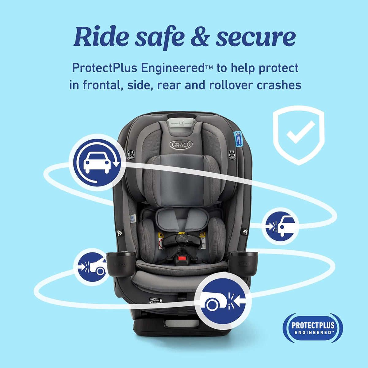 Slimfit 3-in-1 Convertible Car Seat, Slim Car Seat with Space-Saving Design, Highback Booster Seat with 10-Position Headrest, Rear Facing and Forward Facing Carseat, Darcie