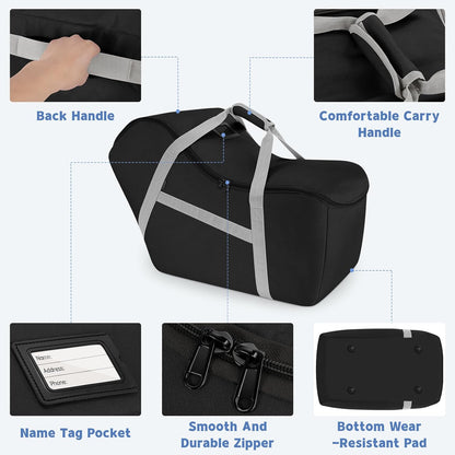 Padded Car Seat Bag Compatible with Most Nuna Pipa Car Seats UPPAbaby MESA V2 without Base & Chicco KeyFit 30 and Base, Car Seat Travel Bag for Airplanes, Black