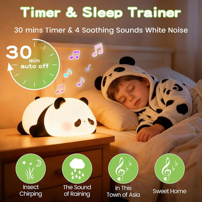 FAMIDUO Panda Night Light with White Noise, Sound Machine for Baby Toddler