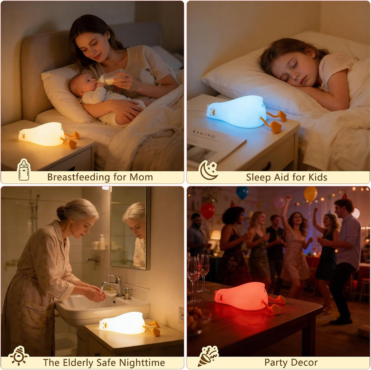 FAMIDUO Panda Night Light with White Noise, Sound Machine for Baby Toddler