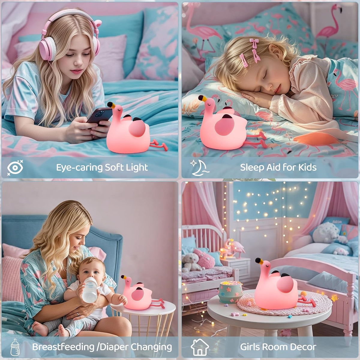 FAMIDUO Panda Night Light with White Noise, Sound Machine for Baby Toddler