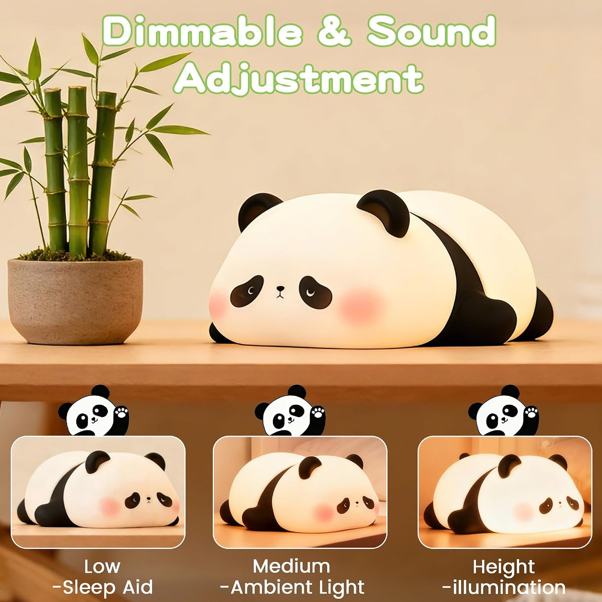 FAMIDUO Panda Night Light with White Noise, Sound Machine for Baby Toddler