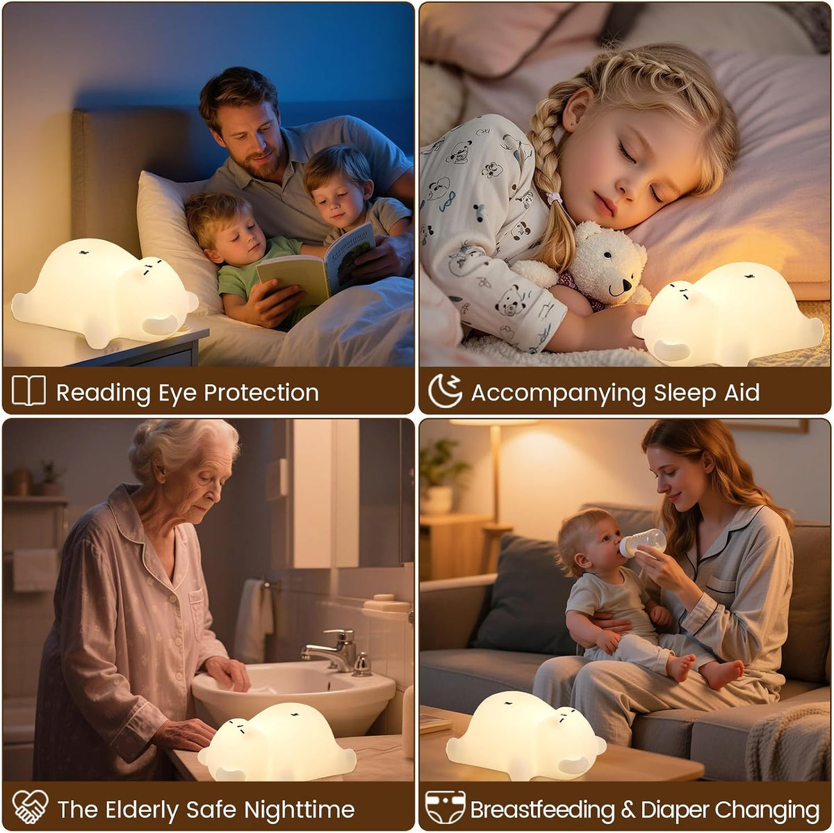 FAMIDUO Panda Night Light with White Noise, Sound Machine for Baby Toddler