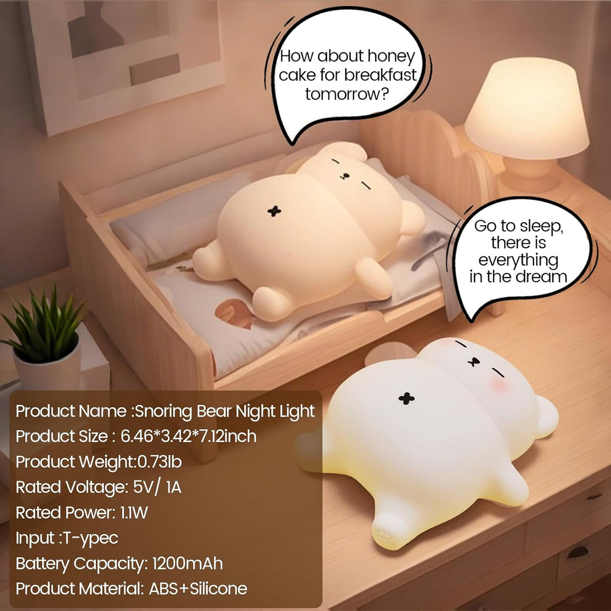FAMIDUO Panda Night Light with White Noise, Sound Machine for Baby Toddler
