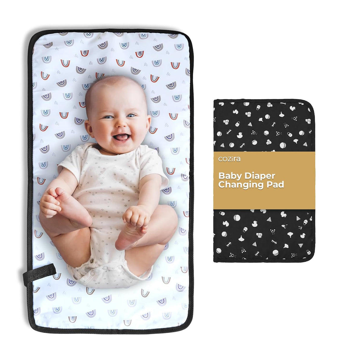 Waterproof Baby Changing Pad Liners - 3 Layer Quilted Absorbent Diaper Changing Mat - Reusable Washable Changing Table Pad - 13.8 x 23.2 Inch - Black
