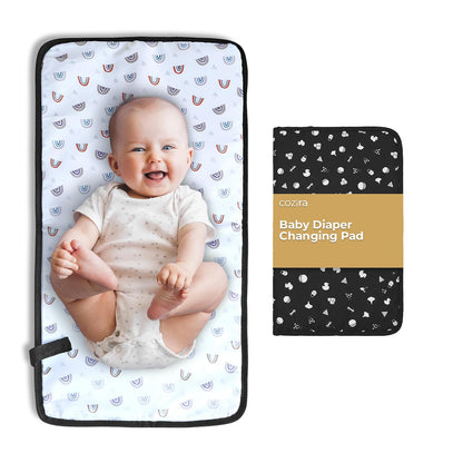 Waterproof Baby Changing Pad Liners - 3 Layer Quilted Absorbent Diaper Changing Mat - Reusable Washable Changing Table Pad - 13.8 x 23.2 Inch - Black