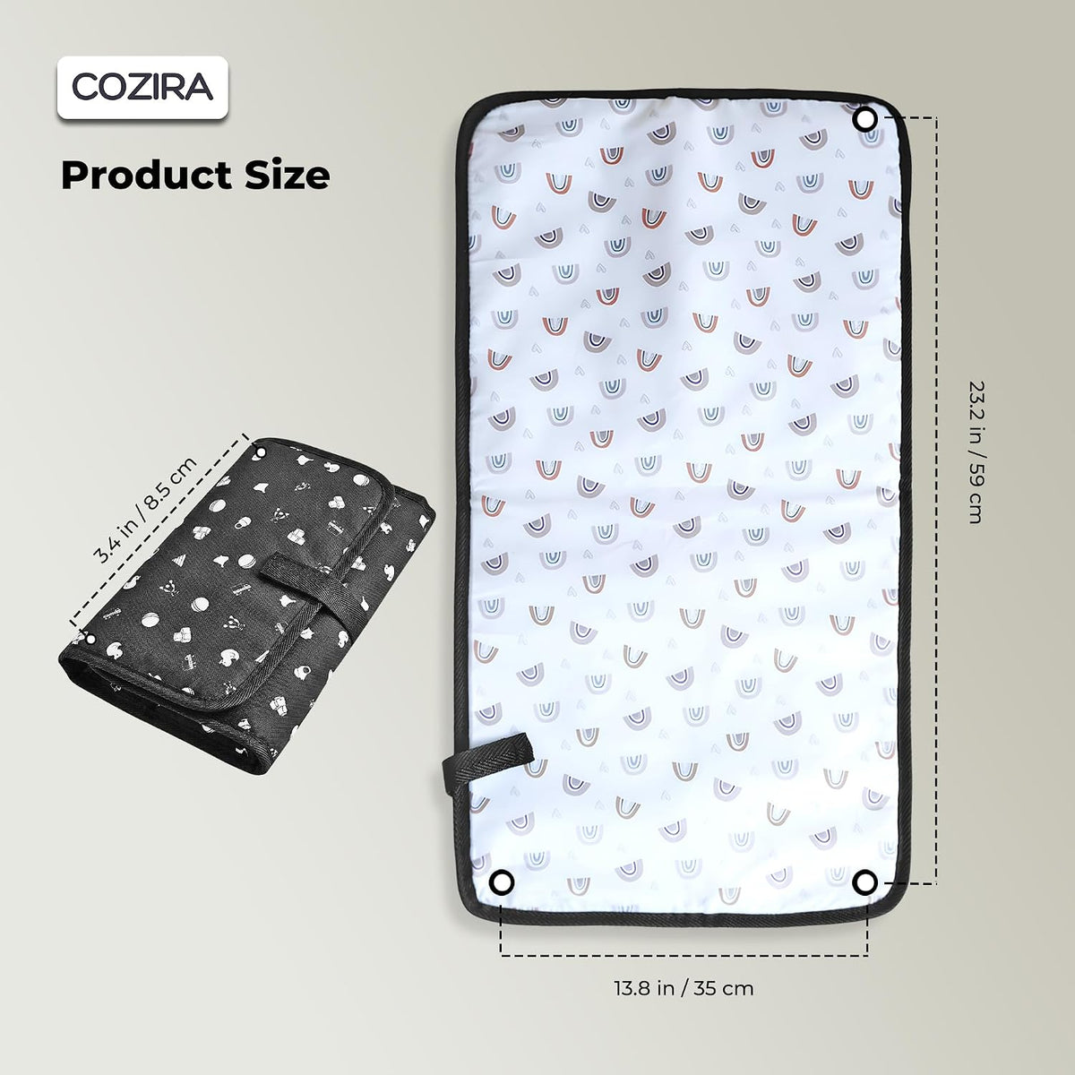 Waterproof Baby Changing Pad Liners - 3 Layer Quilted Absorbent Diaper Changing Mat - Reusable Washable Changing Table Pad - 13.8 x 23.2 Inch - Black