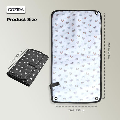 Waterproof Baby Changing Pad Liners - 3 Layer Quilted Absorbent Diaper Changing Mat - Reusable Washable Changing Table Pad - 13.8 x 23.2 Inch - Black