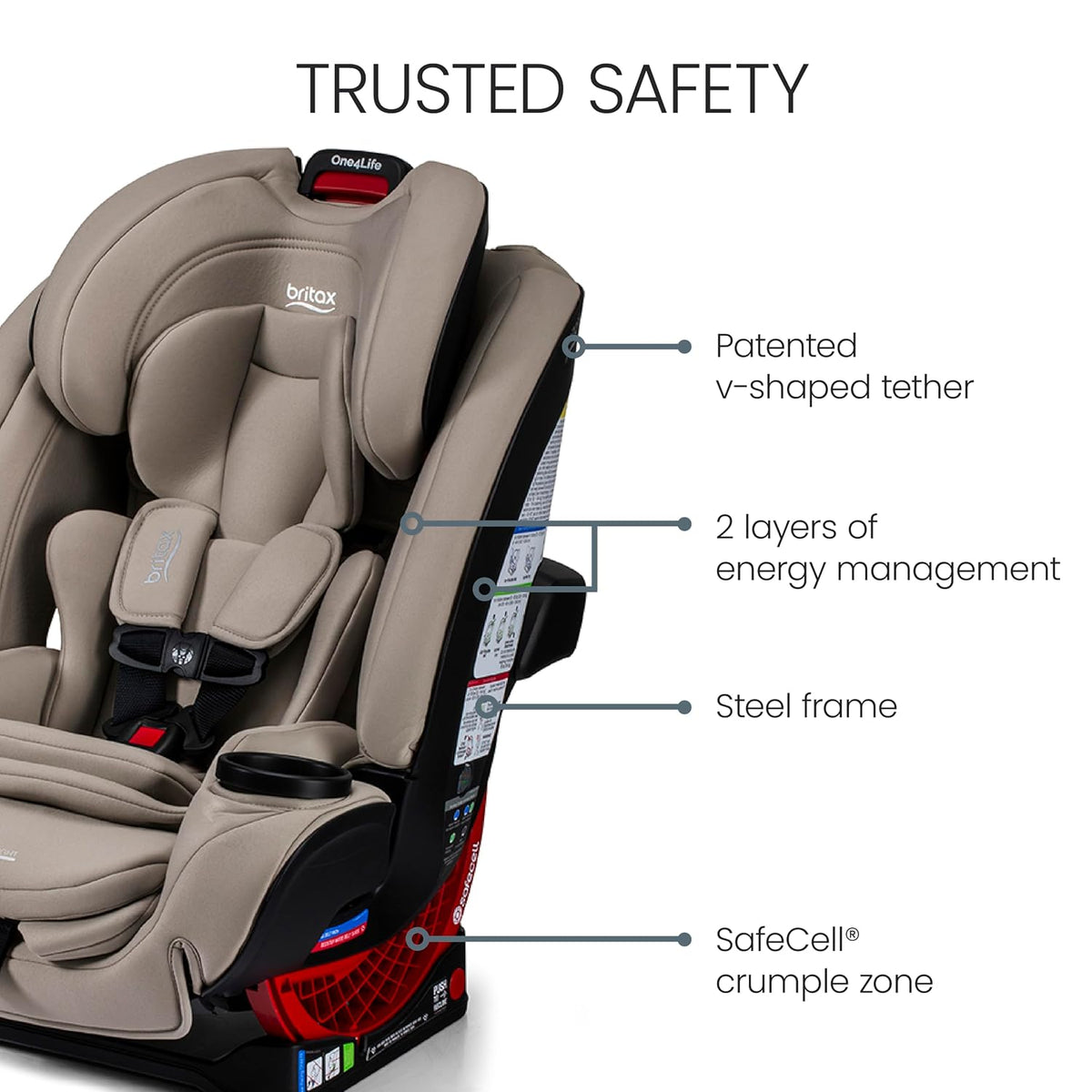 One4Life All in One Car Seat, Up to 10 Years of Use — Teak