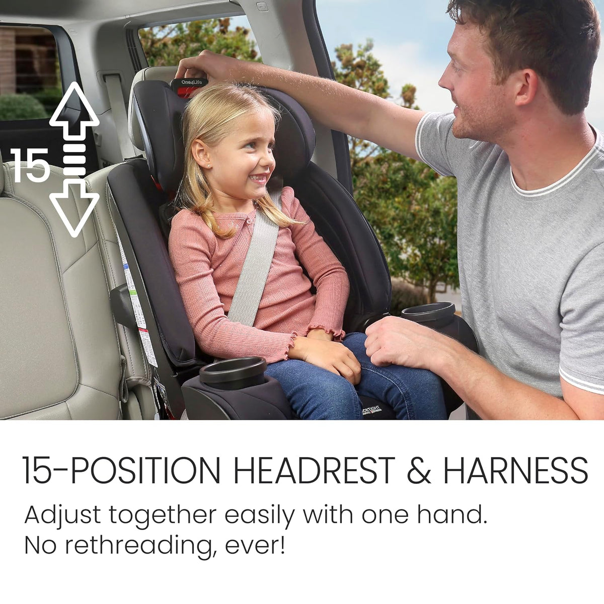 One4Life All in One Car Seat, Up to 10 Years of Use — Teak