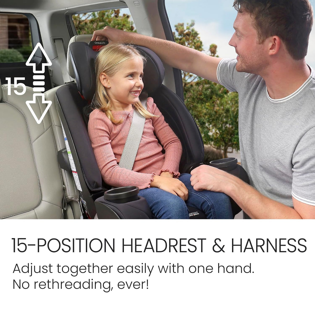 One4Life All in One Car Seat, Up to 10 Years of Use — Teak