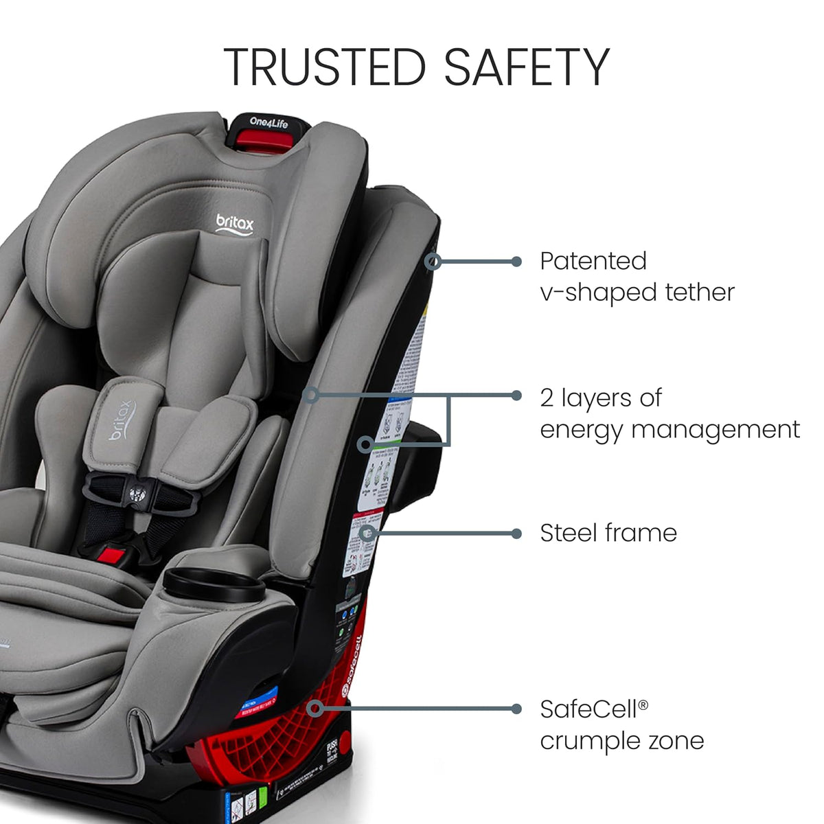 One4Life All in One Car Seat, Up to 10 Years of Use — Teak