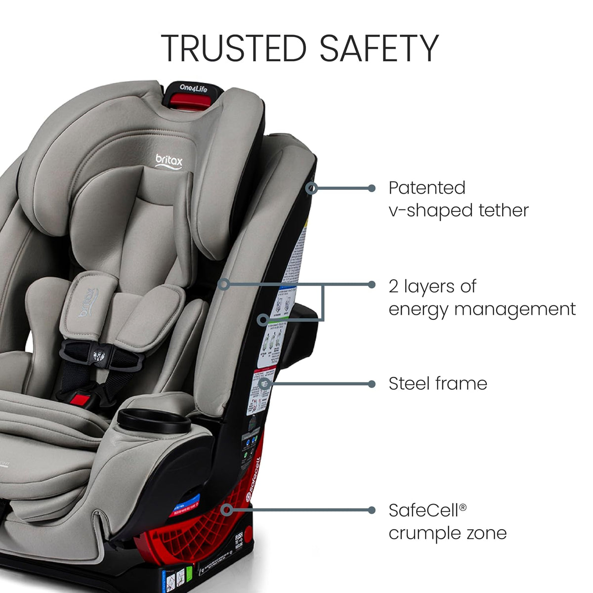 One4Life All in One Car Seat, Up to 10 Years of Use — Teak