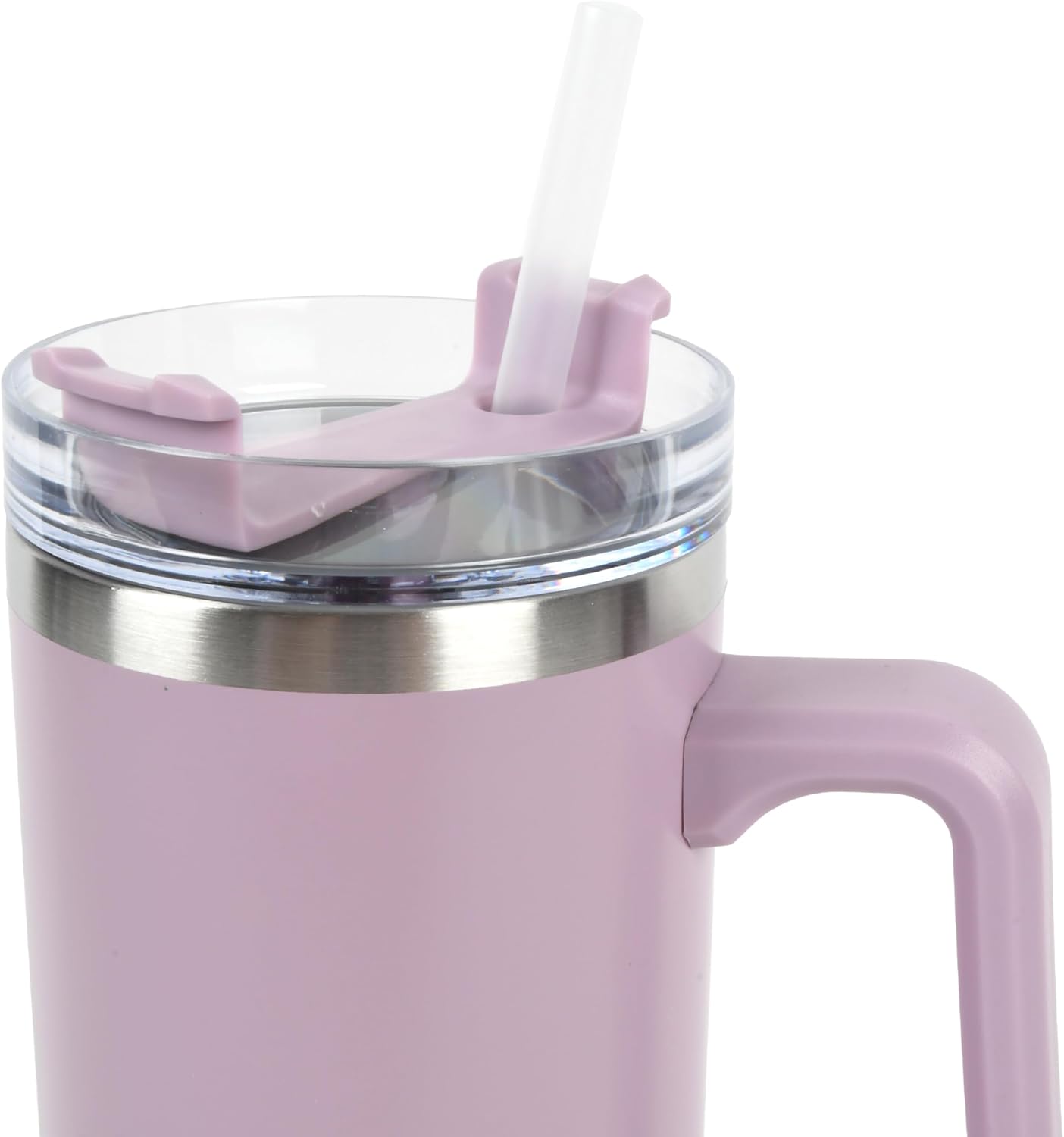 Envie 30 oz Tumbler Mug with Lid and Straw, Reusable Insulated Stainless Steel Tumbler with Handle for Iced & Hot Beverages, Blush Pink