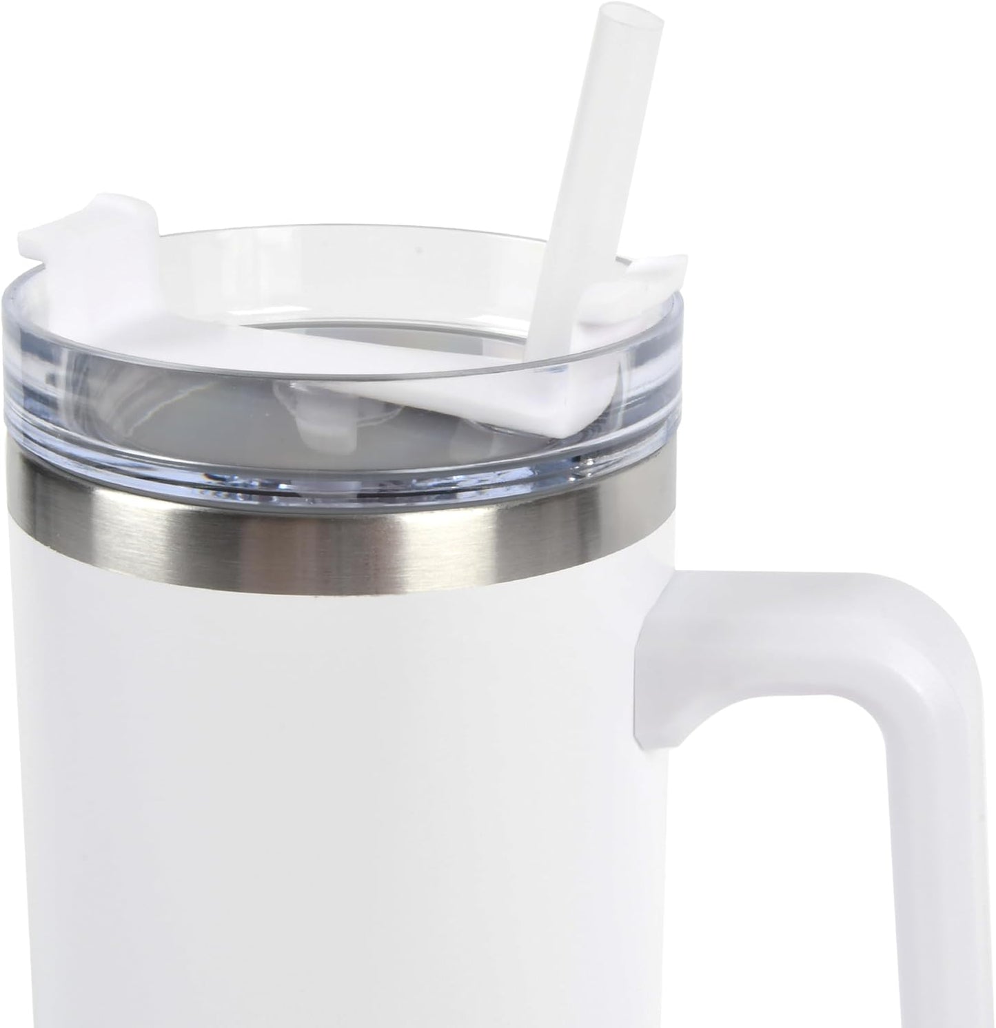 Envie 30 oz Tumbler Mug with Lid and Straw, Reusable Insulated Stainless Steel Tumbler with Handle for Iced & Hot Beverages, Blush Pink