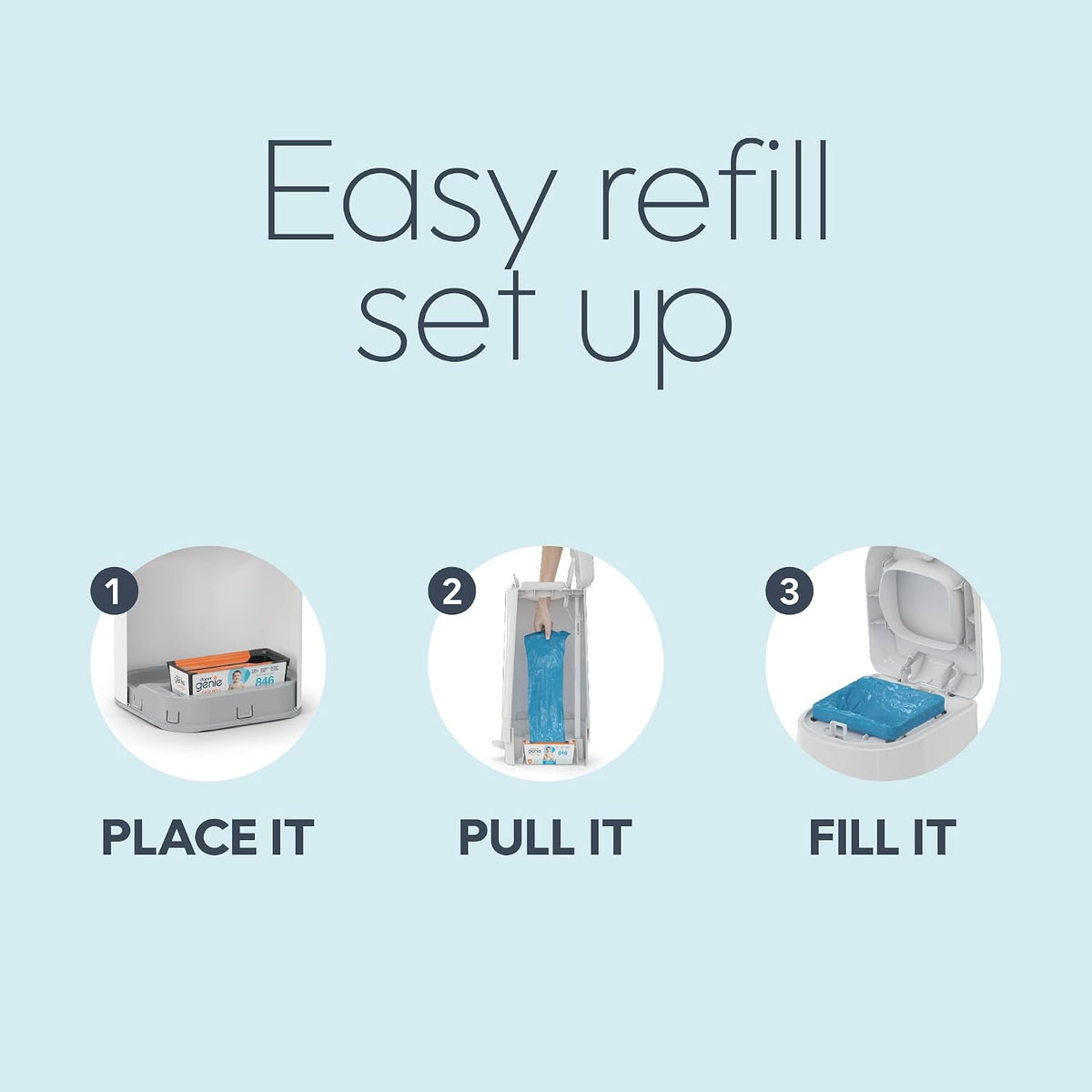 Easy Roll Refill | 30 Bags Per Refill | Holds Up to 1410 Newborn Diapers | Odor Control | Diaper Pail Refill Bags | Fits Signature & Platinum Pails