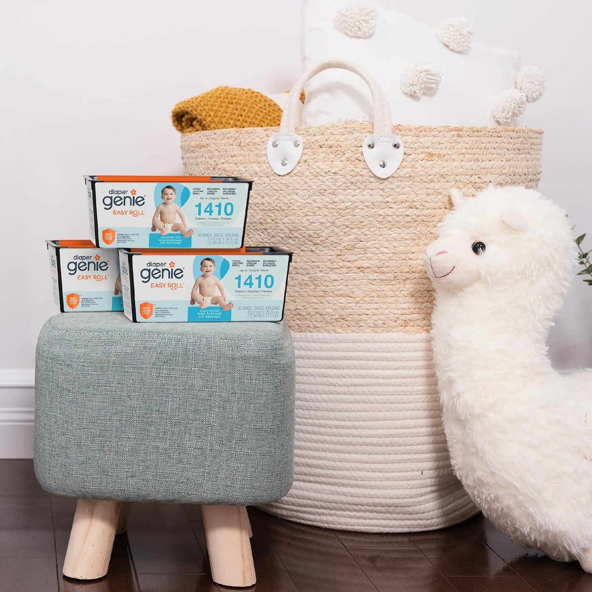 Easy Roll Refill | 30 Bags Per Refill | Holds Up to 1410 Newborn Diapers | Odor Control | Diaper Pail Refill Bags | Fits Signature & Platinum Pails
